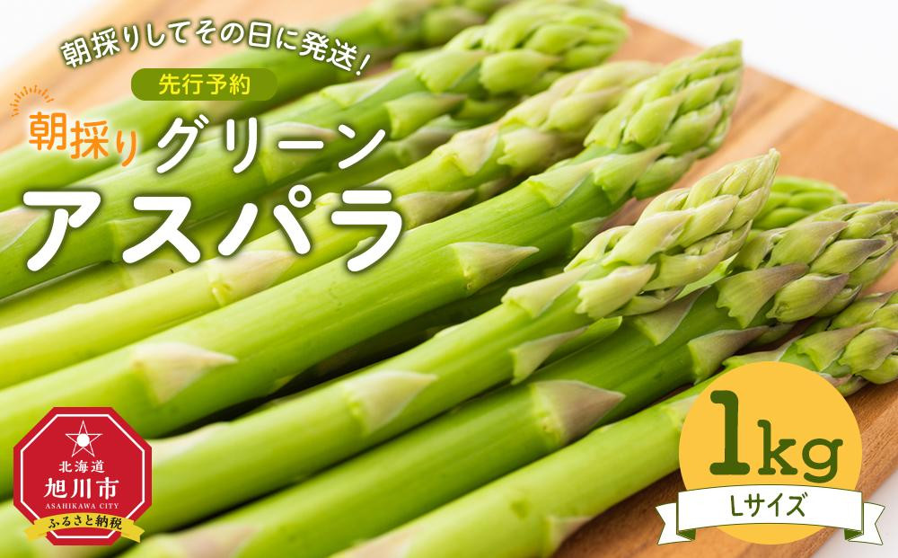 
            【先行予約】朝採り グリーンアスパラ L 1kg (2026年5月下旬発送開始) 【 アスパラ アスパラガス グリーンアスパラ 【先行予約】朝採り 直送 産地直送 旬 春 北海道 とれたて お取り寄せ 冷蔵配送 冷蔵 旭川市 】_03901
          