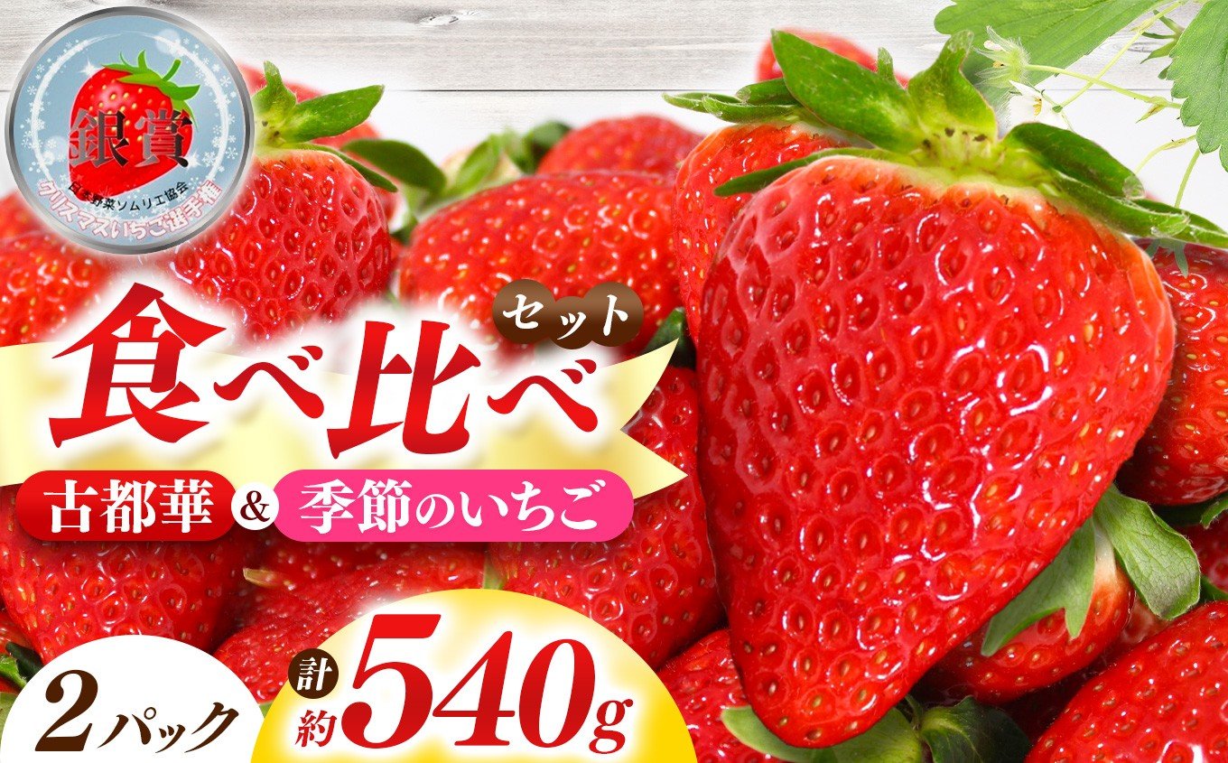 
「古都華」＆「季節のいちご」食べ比べセット（１パックずつ） 計2パック
