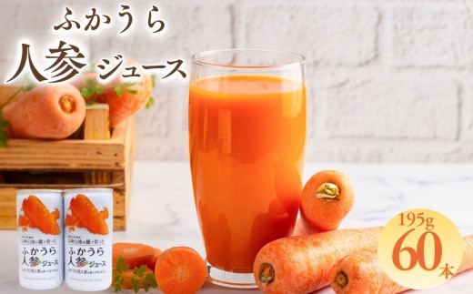 ふかうら雪人参 ジュース 195g 60本 雪にんじん 野菜ジュース 青森県深浦町