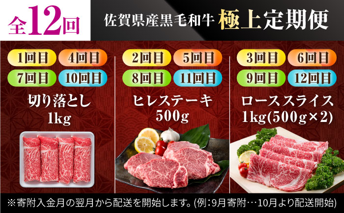 【肉のプロが厳選！】【全12回】佐賀県産和牛 極上定期便【株式会社いろは精肉店】 [IAG073]