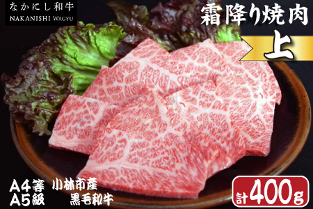 【生産者直送】なかにし和牛霜降り焼肉-上-（産地直送 小林市産 国産 牛肉 和牛 霜降り 焼肉 送料無料）