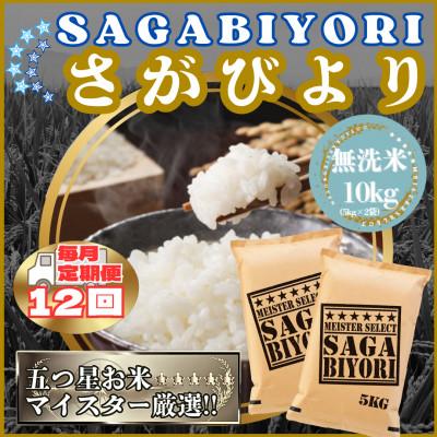 ふるさと納税 江北町 【毎月定期便】【無洗米】さがびより10kg【5kg×2袋】(江北町)全12回