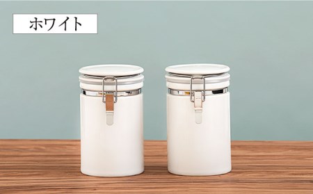 【美濃焼】コーヒーキャニスター200 2個セット ホワイト×ジーンズブルー【ZERO JAPAN】保存容器 コーヒー豆 紅茶 緑茶 日本茶 陶器 密閉 密封 遮光 コーヒー 豆 粉 おしゃれ パッキン