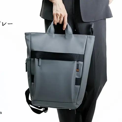 Sobagni　Back Pack 180 01 ファッション カバン バッグ エシカルレザー製 ファスナー付き  ブラック