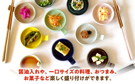 【美濃焼】 手付き丸スプーンレスト 醤油皿 オリーブグリーンマット 10cm 同色2枚 瑞浪市 / 窯元ロングアイランド 小皿 おしゃれ 食器 シンプル 箸置き レンジ対応 食洗機対応[AZCU097