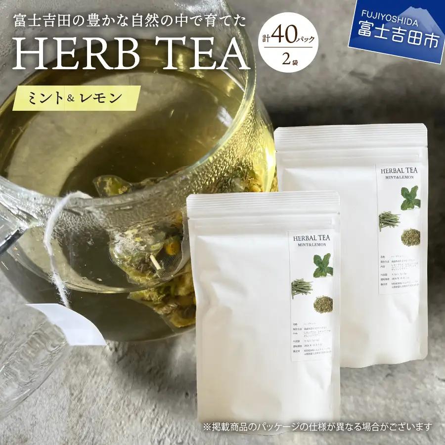 メール便発送 ハーブティーセット(ミント&レモン) ティーバッグ40個  柑橘系ハーブ ミント ノンカフェイン SDGs