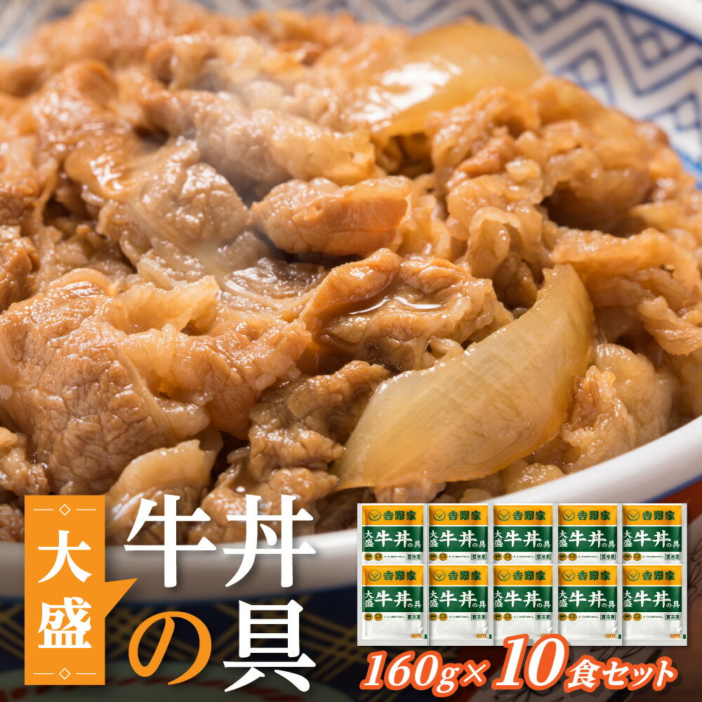 【ふるさと納税】吉野家 大盛牛丼の具 10パック 冷凍 160g 牛丼 おうち吉野家 急速冷凍 店舗同様 原材料 パック詰め 送料無料 大阪市 大阪府