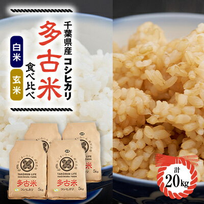 【ふるさと納税】新米【令和7年産】たこまいらいふ萩原農場の多古米コシヒカリ(精米)10kg・(玄米)10kgセット【配送不可地域：離島・沖縄県】【1438053】