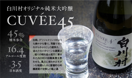 純米大吟醸 飲み比べセット 結心 500ml CUVEE45 720ml 1本 ずつ お酒 日本酒 白川村産 山田錦 やまだにしき 氷温熟成 特別なお酒 飛騨 の 地酒 世界遺産 白川郷 村内限定品 