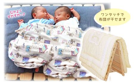布団干し 機能付き すのこベッド （ベビー用） ※沖縄・離島への配送不可