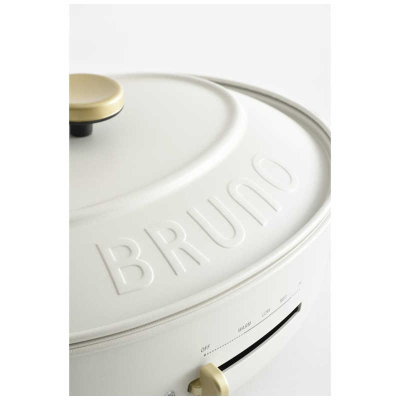 BRUNO オーバルホットプレート プレート３種(たこ焼き 平面 鍋) ホワイト