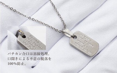 【長さ：50cm】チタンドッグタグ・ネックレス/Nail/TEXTURE槌目模様 日本製 [J-20308_02]