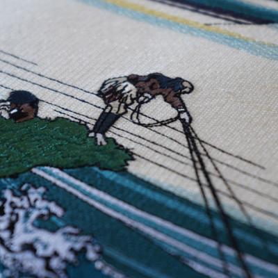 ふるさと納税 富士吉田市 刺繍絵画 富士山 額縁付 「富士の刺繍絵7」 葛飾北斎の甲州石班澤 |  | 01