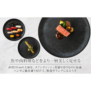 長野県 レトワコレクション 大皿 直径27cm×2 black 隈研吾デザイン トランスウッド 食器 お皿 皿 プレート テーブルウエア 和食器 洋食器 シンプル おしゃれ ギフト レトワ hide 