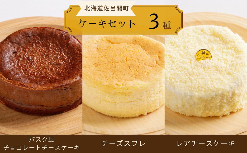 
                  3種のケーキセット（バスク風チョコチーズ・チーズスフレ・レアチーズ） 【 ふるさと納税 人気 おすすめ ランキング 菓子 ケーキ バスク風 チョコチーズ チーズスフレ レアチーズケーキ 甘い 美味しい 北海道 佐呂間町 送料無料 】 SRMJ045
                