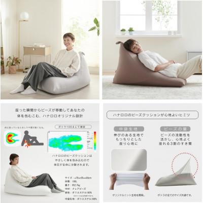 ふるさと納税 岡崎市 【ハナロロ】 ビーズクッション プレミアムポトラ100リットル ニットカバー付(アッシュグレー) |  | 01