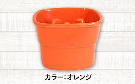 美濃焼　陶器製ペット用フードボウル【早食い防止 高台フードボウル(中/オレンジ)pet110】【1427450】
