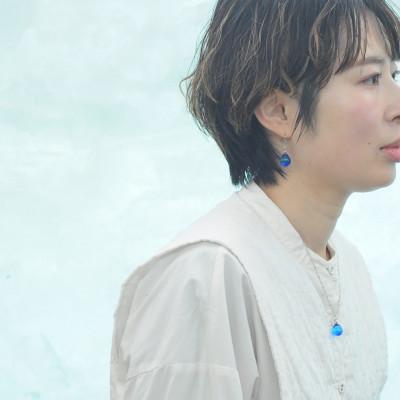 ふるさと納税 長沼町 【Soukore】ガラスアクセサリー・ブルー・イヤリング(ゴールド) |  | 03