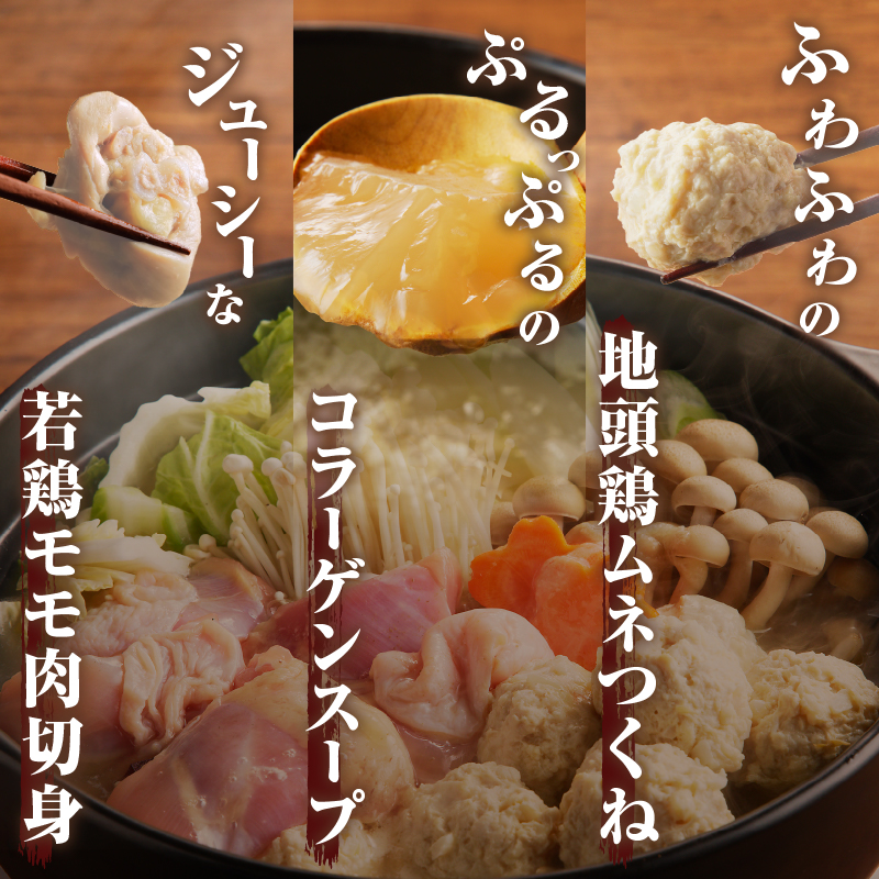 コラーゲン鍋セット(合計2.6kg以上)_T017-005【都農町新着 肉 鶏 鶏肉 鍋 国産 人気 ギフト おかず 食品 お肉 チキン 小分け 贈り物 送料無料 プレゼント】