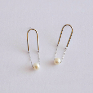 シルバー925(ロジウムメッキ) 淡水パール ピアス ペアセット シルバー HJ002S