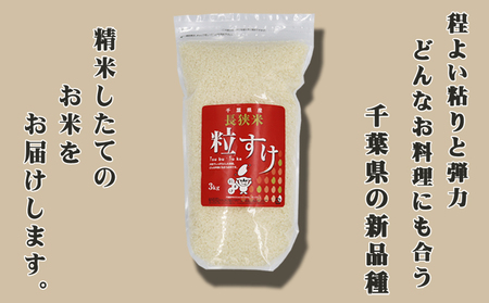 《令和７年 新米》【米屋新蔵】千葉県の新品種『長狭米 粒すけ』３kg　[0010-0364]