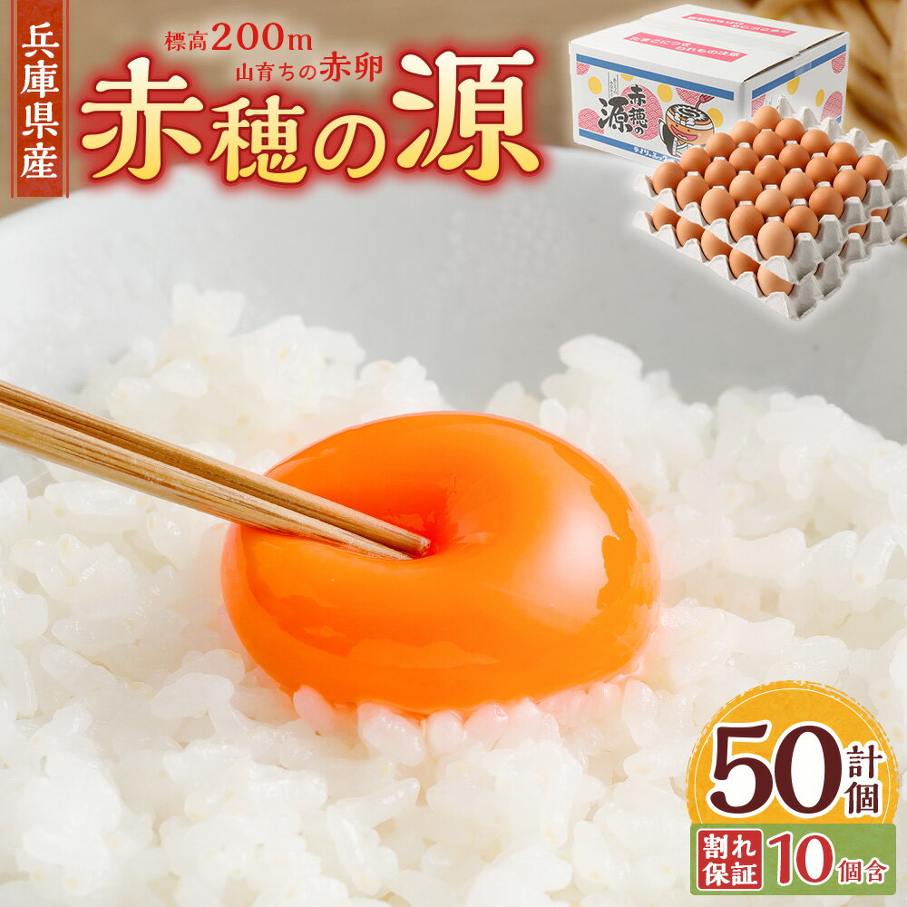 【ふるさと納税】 赤穂の源 50個（40個+割れ保証10）（25×2パック） 鶏卵 卵 たまご 生卵 卵料理 料理 オムレツ 卵かけご飯 卵焼き 朝ごはん ご飯 ご褒美 食事 お取り寄せ 割れ保証 冷蔵 兵庫県 赤穂市 送料無料
