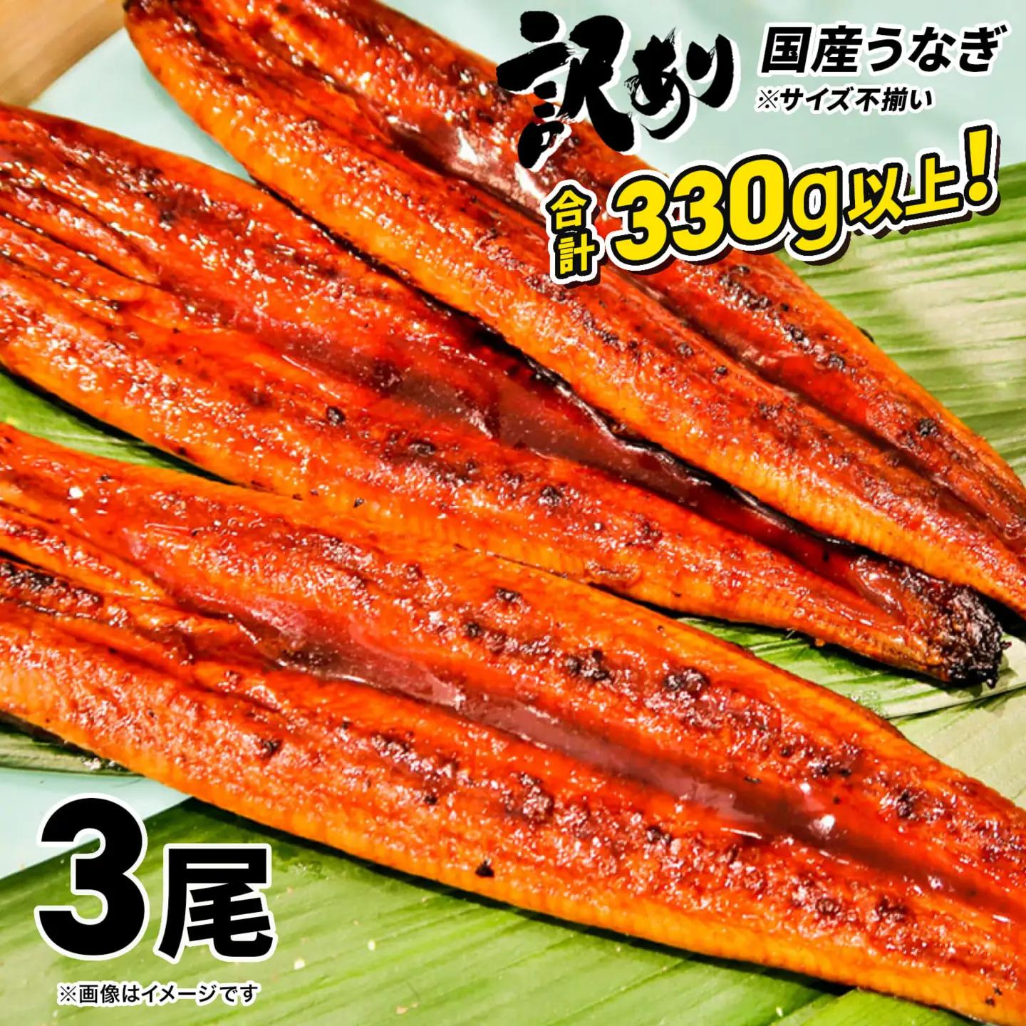 さかい河岸水産の国産うなぎ 3尾(300g以上) 訳あり サイズ不揃い