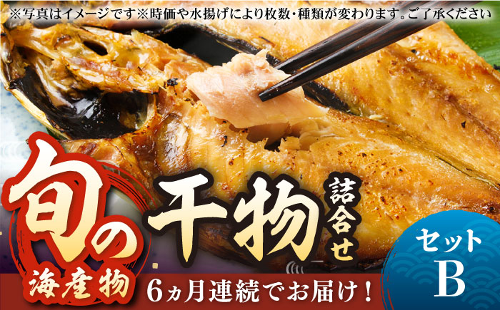 
            【全6回定期便】旬の海産物 干物詰め合わせ Bセット 《壱岐市》【マルミ海産物】[JCY007] 90000 90000円 干物 ひもの みりん干し アジ タイ カマス アジの開き 朝食 鮮魚
          