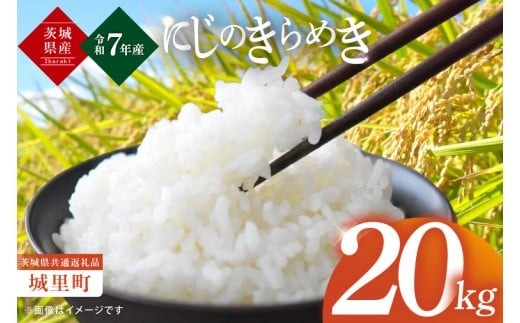 令和7年産 茨城県産にじのきらめき20㎏（5kg×4）（茨城県共通返礼品/城里町）数量限定 お米 こめ コメ ごはん 精米 単一米 安心 安全 白米 生産者直送 高評価 おいしい 桂農産 茨城県産 水戸市（IH-97）