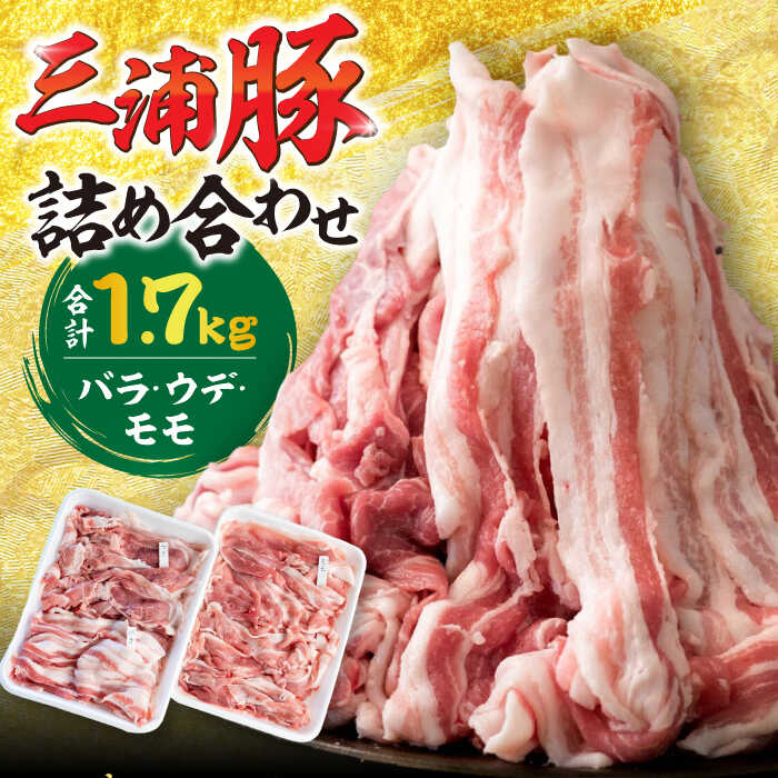 【ふるさと納税】特盛三浦豚 1.7kg 豚肉セット バラ ウデ モモ / にく 肉 お肉 豚肉 ぶたにく 国産 ポーク 大容量 焼き肉 焼肉 バーベキュー お取り寄せ 岐阜県産 恵那市産 /恵那市/あづま精肉店[AUDL001]