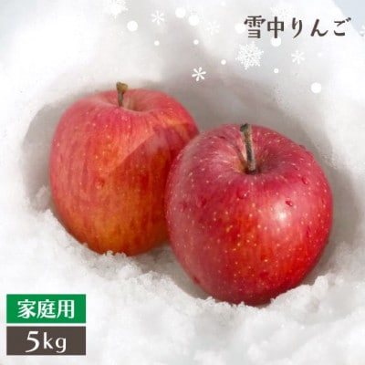 青森県黒石産雪中貯蔵サンふじ家庭用約5kg【配送不可地域：離島】