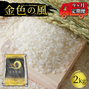 9ヶ月 定期便 米 2kg 金色の風 白米 お米 1等米 精米 ご飯 朝食 昼食 夕食 国産 岩手県 大船渡市