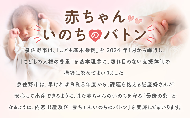 【返礼品なし】赤ちゃんいのちのバトン関連応援寄附（大阪府泉佐野市） LB0002