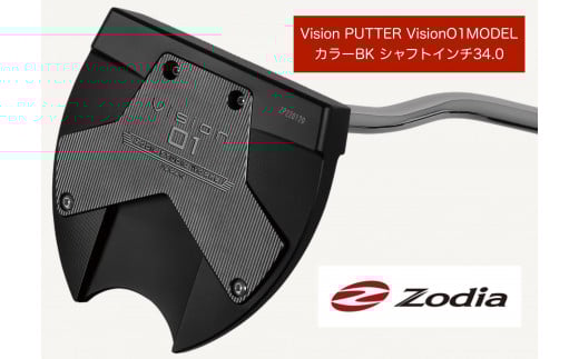 ゾディア（Zodia） パター Vision PUTTER  Vision01MODEL カラーBK シャフトインチ34.0