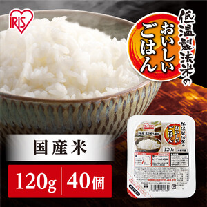 【120g×40食】 パックごはん 低温製法 アイリスオーヤマ ｜ パックごはん レトルト 一人暮らし
