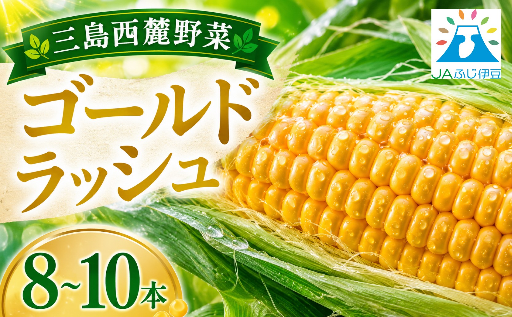 
                  【先行予約2026年6月上旬より順次発送】 三島 とうもろこし ゴールドラッシュ 8本～10本 前島農園 のうみんず 野菜 夏野菜 トウモロコシ コーン 朝採れ 新鮮 甘い 自然 おいしい 美味しい おすすめ 特産品 名産 贈り物 ギフト みしまるかん JA 三島市 静岡県
                