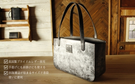 トートバッグ 英国製ブライドルレザーのファスナートートバッグ【work0003】