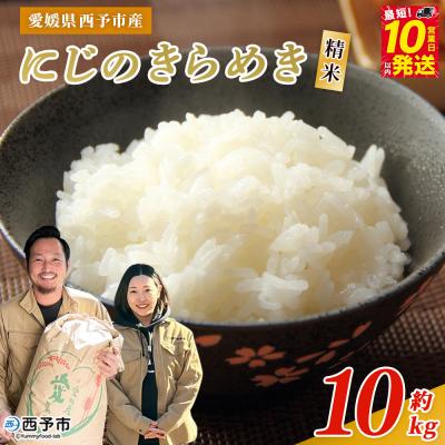 ふるさと納税 西予市 <令和7年産 西予市産 にじのきらめき 精米 約10kg宇都宮米穀お米 米