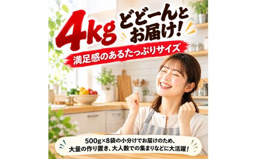 豚ミンチ 4kg (500g×8P) 真空 小分け 便利 ミンチ 豚肉ミンチ 豚ひき肉 ひき肉 挽き肉 挽肉 ひきにく 豚肉 豚 buta niku ぶた肉 ブタ肉 ぶたにく butaniku ポーク