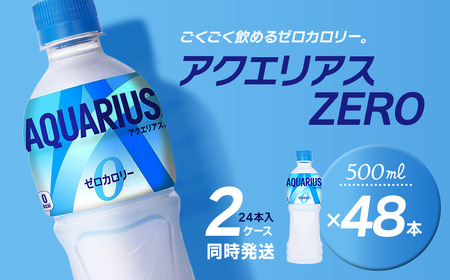 アクエリアスゼロ 500mlPET_48本（24本入×2ケース）｜ スポーツドリンク 水分補給 熱中症対策 アクエリ