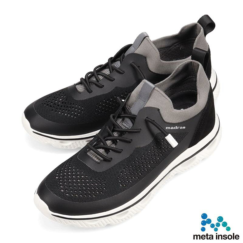 【ふるさと納税】madras(マドラス) 紳士靴 meta insole搭載 M593AMT スニーカー ニットスニーカー ニット カジュアル 日本製 姿勢補正 歩行 サポート メンズ 通勤 ギフト