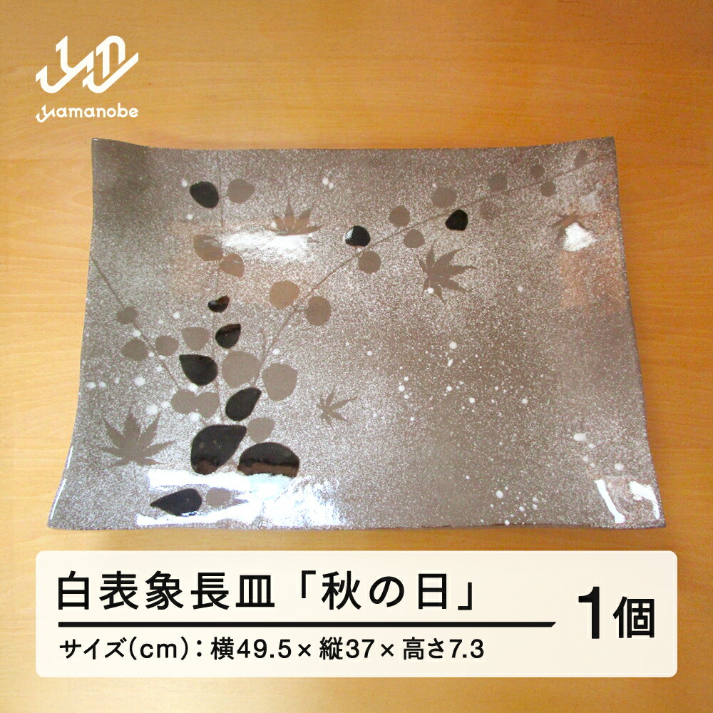 【ふるさと納税】 白表象長皿「秋の日」 陶芸 陶器 おしゃれ 工芸品 民芸品 送料無料 oo-toahx