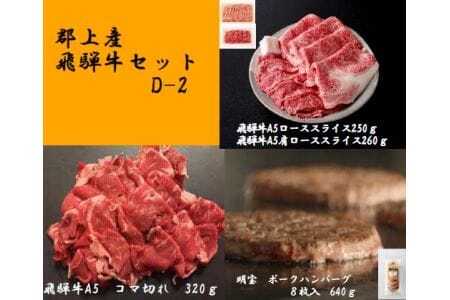 【A5等級・飛騨牛】こま切れ320g+ローススライス250g+肩ローススライス260g+明宝ポークハンバーグ8個