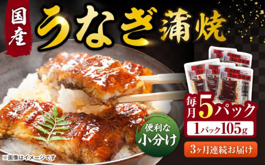 【3回定期便】福田屋食品　うなぎ蒲焼5P(真空パック)  / 特上 うなぎ 鰻 蒲焼 ウナギ / 諫早市 / 諫早観光物産　コンベンション協会 [AHAB003]