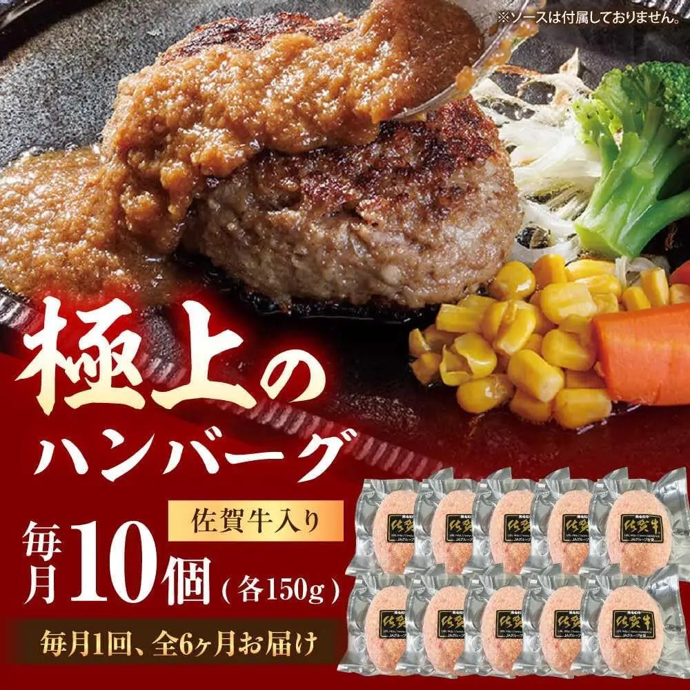 【6回定期便】佐賀牛入り生ハンバーグ 10個 /MKミート武雄[UEM004] ハンバーグ