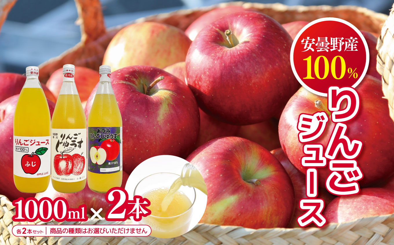 
            信州安曇野 りんごジュース　(1000ml × 2本)│信州 松本市 長野県 果物 フルーツ りんご リンゴ 林檎 ジュース 100％ りんごジュース アップルジュース
          