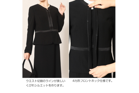 AI371-b Marycoco 家庭で洗える前開きブラックフォーマルアンサンブル [ MK-0010 ワンピース 長袖 レディース きれいめ メアリーココ 長崎県 島原市 ]