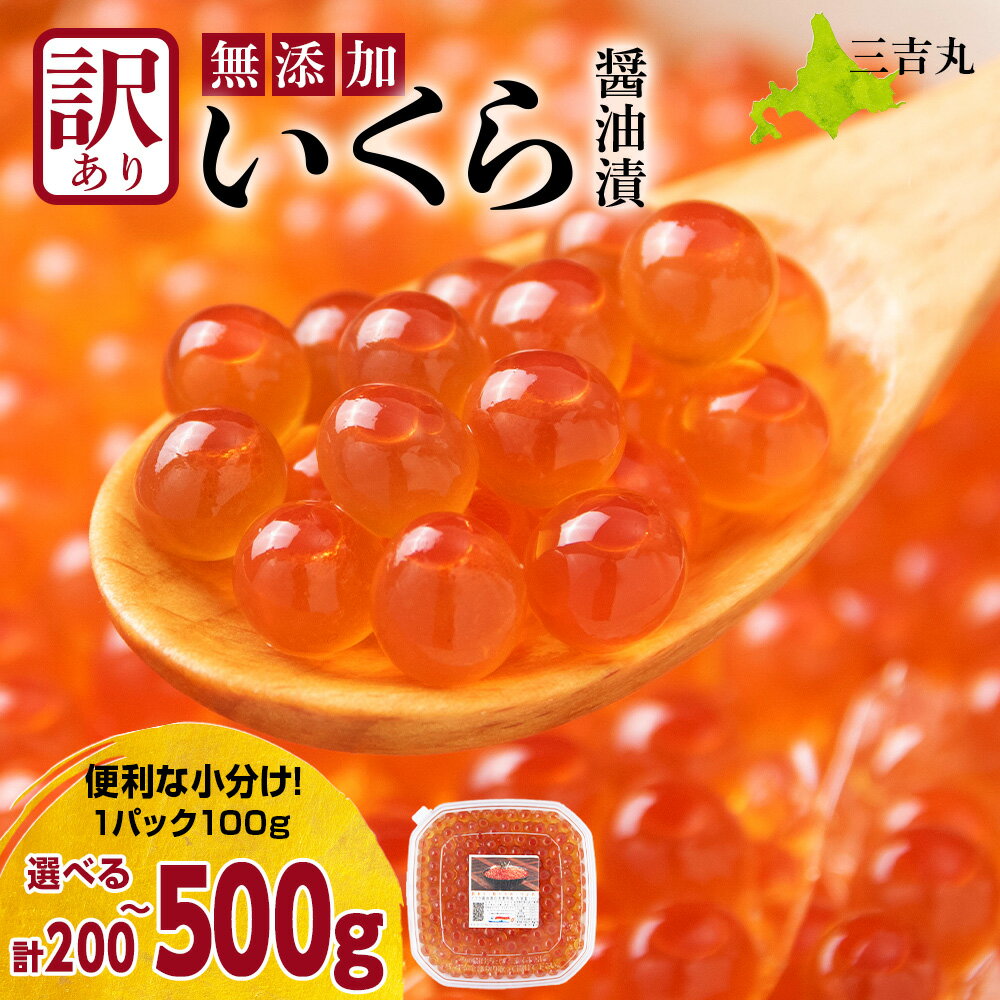 【ふるさと納税】【訳あり】自家製！イクラの醤油漬け 選べる300g～500g 1パック100g いくら 醤油漬け 北海道 小分けいくら イクラ 魚卵 醤油漬け しょうゆ漬 海産物 北海道ふるさと納税 白老 ふるさと納税 北海道