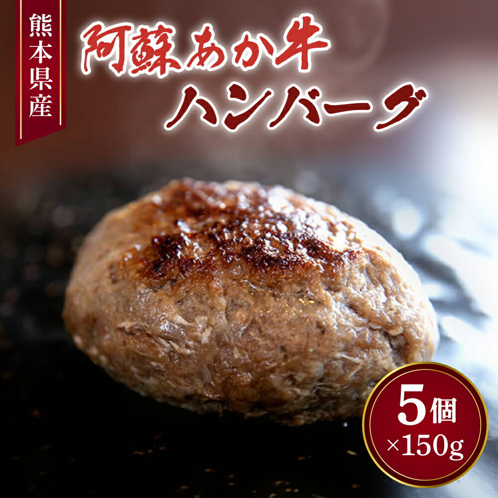 【ふるさと納税】阿蘇あか牛 ハンバーグ 150g×5個 計750g あか牛 赤牛 牛肉 牛肉100％ 国産牛 和牛 冷凍 簡単調理 お取り寄せ グルメ 九州 熊本県 宇城市 送料無料