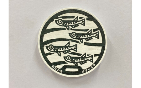 マンホールデザイン珪藻土コースター 1枚 デザイン：「メダカ」【 マンホール 小田原マンホール 小田原巡り マンホールモチーフ 神奈川県 小田原市 コースター コースター】